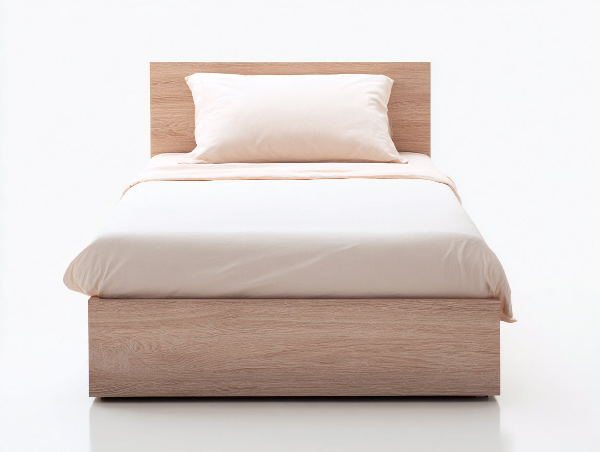 Letto singolo-Legno-205x100x96 cm-Rovere chiaro-Stile essenziale