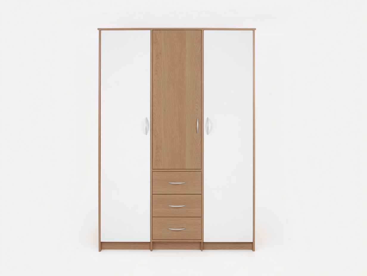 Armadio - legno - 158x60x221 cm - originale naturale-bianco - stile contemporaneo