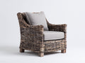 Poltrona da giardino - rattan - 87x85x89 cm - Naturale-Grigio chiaro - stile intrecciato