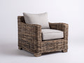 Poltrona da giardino - rattan - 88x86x90 cm - Naturale-Grigio chiaro - stile intrecciato