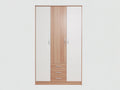 Armadio - legno - 154x59x218 cm - colore naturale-bianco - stile moderno