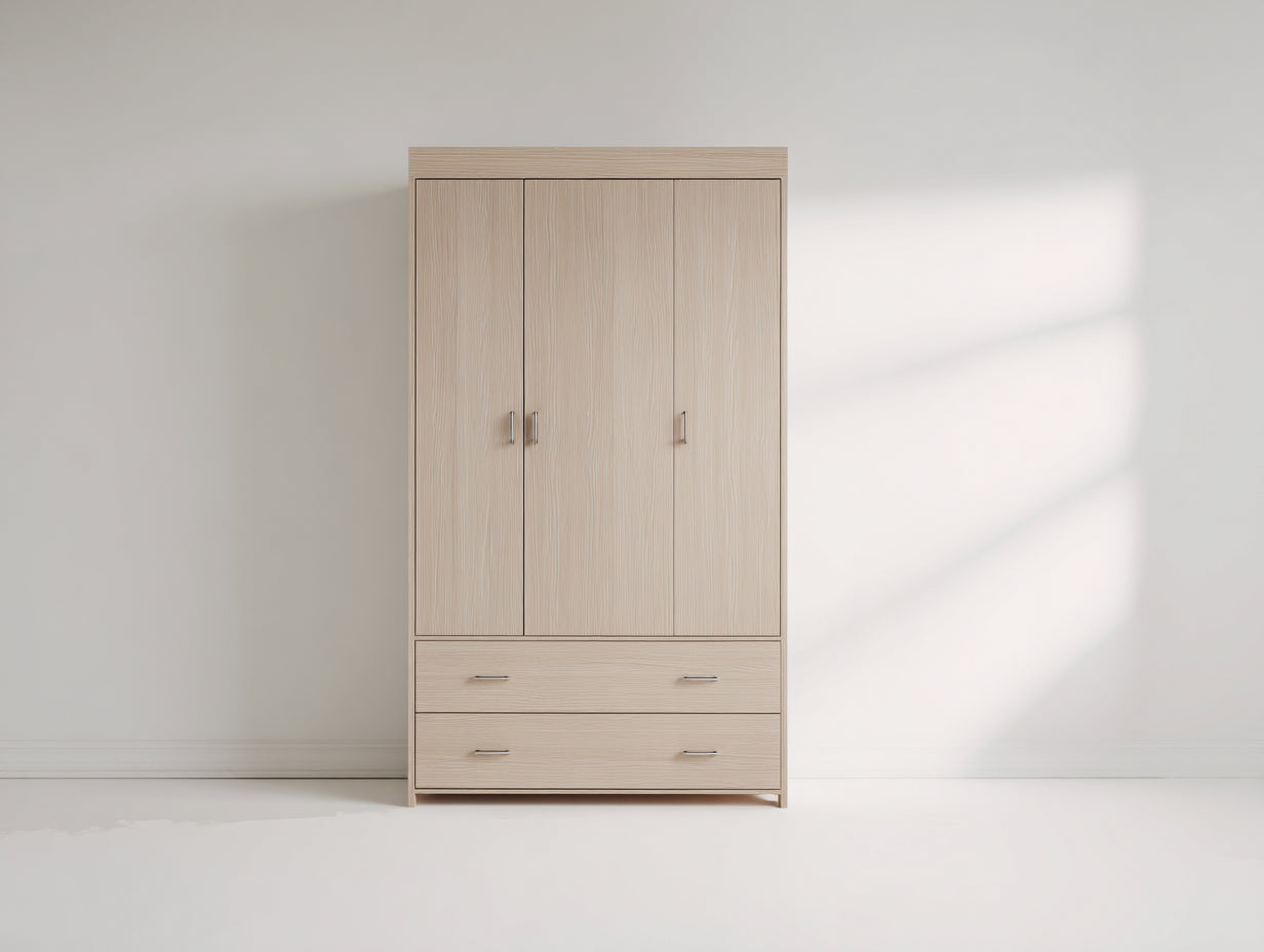 Armadio - legno - 122x58x205 cm - beige chiaro - stile moderno