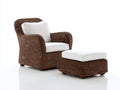 Poltrona da giardino - rattan - 88x85x90 cm - Naturale-Beige - stile intrecciato