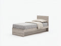 Letto singolo-Legno-203x98x92 cm-Rovere chiaro-Stile contemporaneo