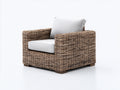 Poltrona da giardino - rattan - 86x84x88 cm - Naturale-Grigio chiaro - stile intrecciato