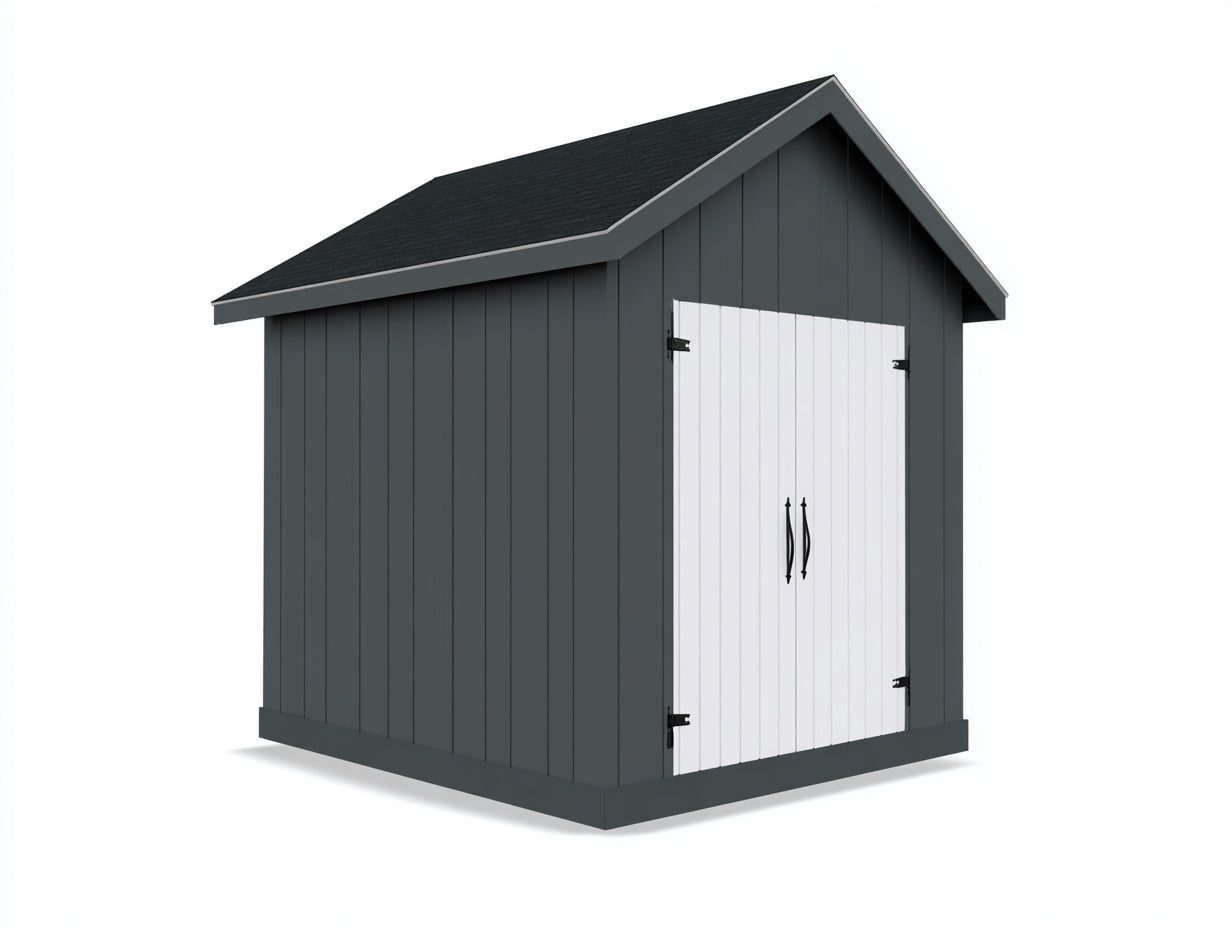 Casetta da giardino-Legno-198x150x220 cm-Antracite-Bianco-Contemporaneo