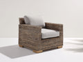 Poltrona da giardino - rattan - 87x85x90 cm - Naturale-Grigio chiaro - stile intrecciato