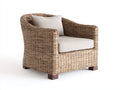 Poltrona da giardino - Rattan-legno-tessuto - 82x76x74 cm - Marrone chiaro-Beige - Naturale moderno