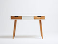 Scrivania - legno-MDF - 120x46x78 cm - bianco-marrone chiaro - moderno