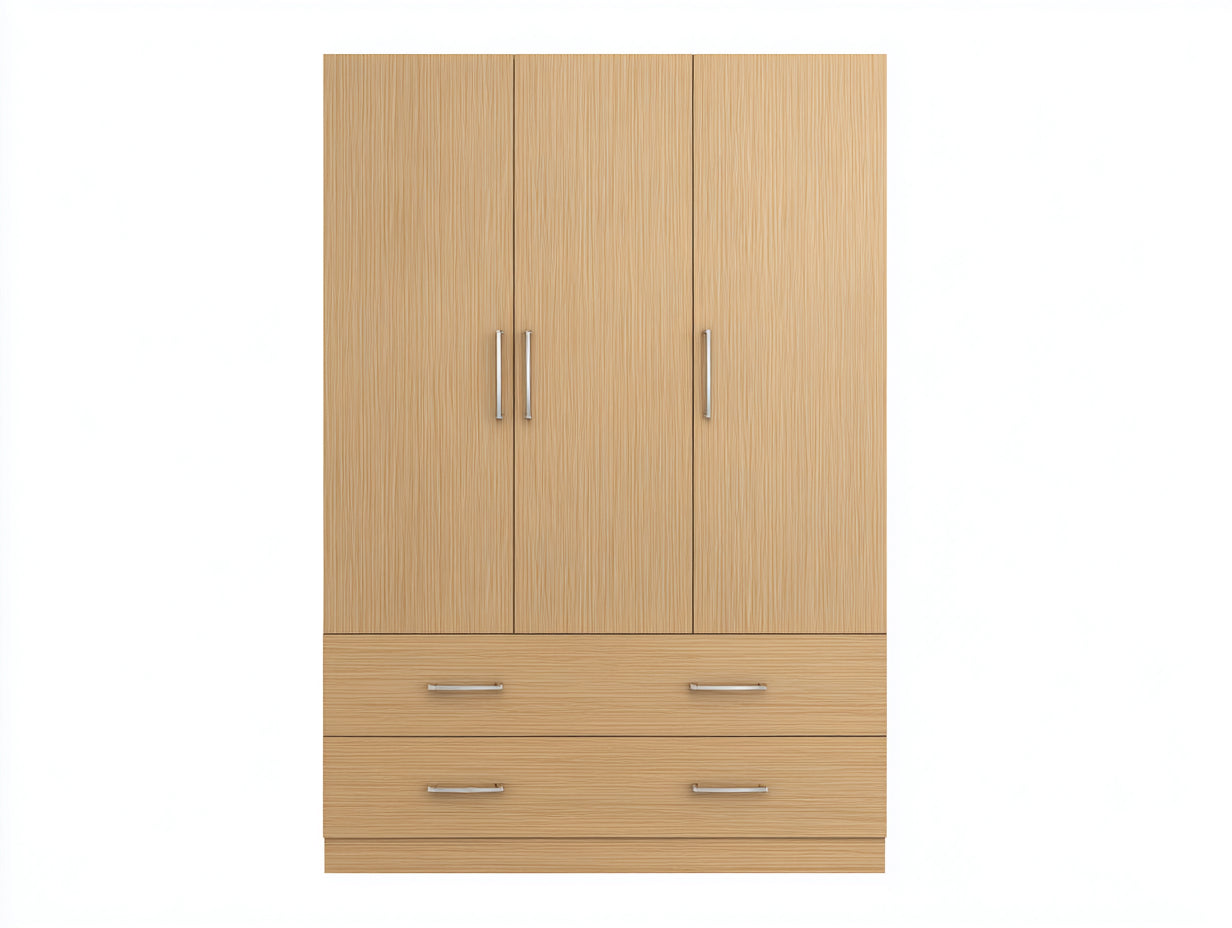 Armadio - legno - 136x60x214 cm - colore naturale - stile contemporaneo