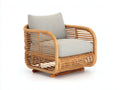 Poltrona da giardino - Rattan-tessuto - 83x79x74 cm - Miele-Crema - Mid-century naturale