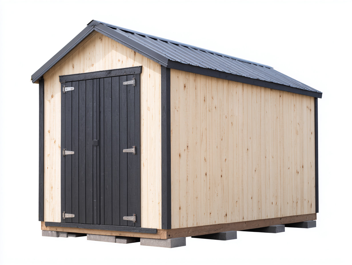 Casetta da giardino-Legno-302x186x224 cm-Naturale-Antracite-Rustico