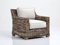 Poltrona da giardino - rattan - 85x83x87 cm - Naturale-Grigio chiaro - stile intrecciato