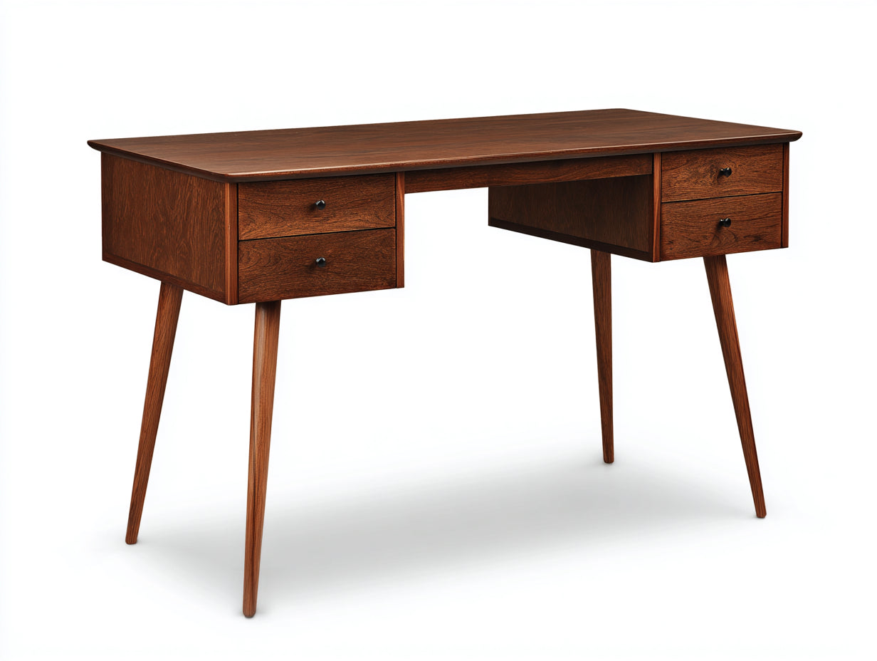 Scrivania - legno massello-MDF - 158x62x80 cm - marrone scuro - stile rétro elegante