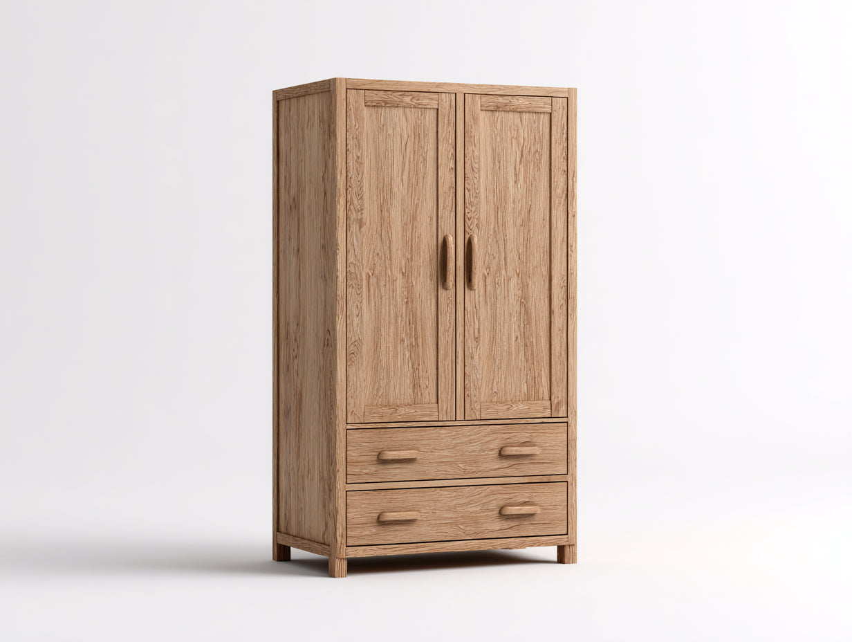 Armadio - legno - 112x58x196 cm - originale naturale - stile rustico moderno