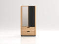 Armadio - legno-pannello - 82x48x192 cm - originale naturale-nero - stile contemporaneo
