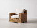 Poltrona da giardino - rattan - 85x82x87 cm - Naturale-Beige - stile intrecciato